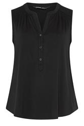 YOURS Plus Size Black Notch Neck Swing Blouse | Yours Clothing 5