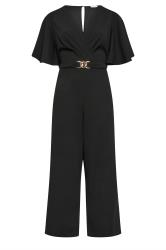 YOURS LONDON Plus Size Black Wide Leg Jumpsuit | Yours Clothing 6