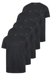 BadRhino Big & Tall 5 PACK Black Extra Long Core T-Shirts