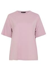 YOURS Curve Light Pink Relaxed Longline T-Shirt