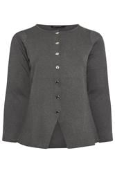LIMITED COLLECTION Curve Grey Long Sleeve Compact Knitted Top