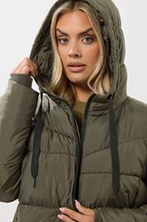 YOURS Plus Size Khaki Green Short Padded Coat | Yours Clothing 6