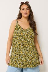 YOURS Plus Size Green Floral Vest Top | Yours Clothing 3