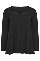 YOURS Curve Black Lace Insert Swing Top