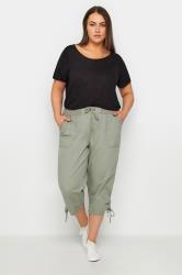 Evans White Cool Cotton Cropped Trousers