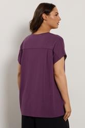 EVANS Curve Purple Premium Jersey Pleat Swing Top | Evans 4
