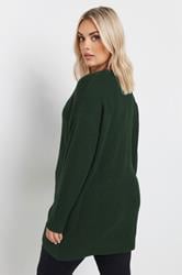 YOURS Plus Size Dark Green Essential Knitted Jumper | Yours Clothing 4
