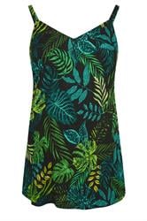 YOURS Curve Black Tropical Cami Vest Top