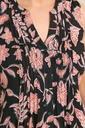 EVANS Plus Size Rust Orange Botanical Print Pintuck Vest Top | Evans 5