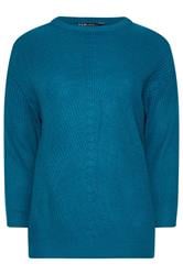 YOURS Curve Dark Blue Essential Knitted Jumper