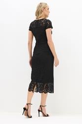 LTS Tall Women's Black Lace Fitted Midi Dress | Long Tall Sally 2