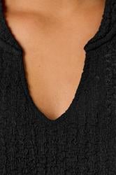 YOURS Plus Size Black Belted Textured Tunic Top | Yours Clothing 4