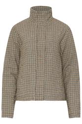 LTS Tall Brown Check Funnel Neck Coat | Long Tall Sally 6