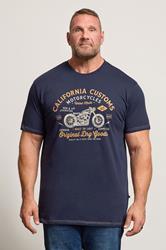 KAM Big & Tall Stone Beige Vintage Denim Graphic Print T-Shirt | BadRhino 3