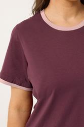 YOURS Plus Size Purple Contrast Trim T-Shirt | Yours Clothing 4