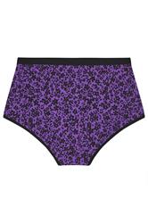 YOURSET 5 PACK Plus Size Purple Ditsy Print Full Briefs | Yours Clothing 8