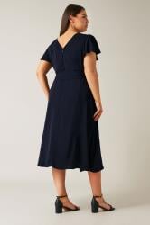 Evans Navy Belted Wrap Dress 3