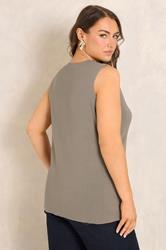 EVANS Plus Size Taupe Knitted Waistcoat | Evans 2