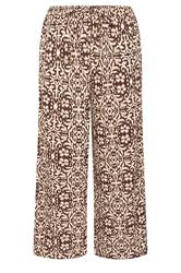 LIMITED COLLECTION Plus Size Brown Abstract Wide Leg Trousers | Yours Clothing 5