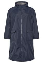 YOURS Curve Navy Blue Waterproof Fleece Lined Changing Robe