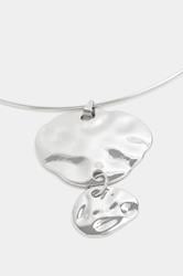 Silver Tone Circle Pendant Collar Necklace | Yours Clothing 2