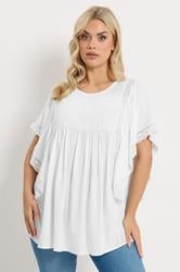 YOURS Plus Size White Embroidered Blouse | Yours Clothing 3