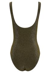 LTS Tall Women's Gold Metallic Square Neck Swimsuit | Long Tall Sally 7