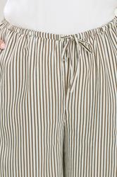YOURS Plus Size Brown & White Striped Wide Leg Trousers | Yours Clothing 4