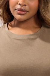 YOURS Plus Size Natural Brown Relaxed Longline T-Shirt | Yours Clothing 4