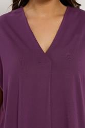 EVANS Curve Purple Premium Jersey Pleat Swing Top | Evans 5