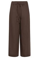 LTS Tall Chocolate Brown Linen Cropped Wide Leg Trousers