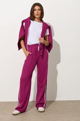 LTS Tall Red Contrast Stripe Wide Leg Trousers | Long Tall Sally 1