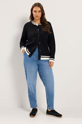 YOURS Plus Size Black Long Sleeve Knitted Cardigan | Yours Clothing 1