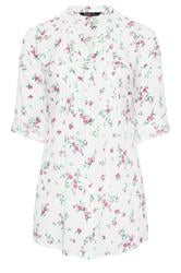 YOURS Curve White Floral Pintuck Blouse