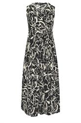 YOURS Curve Black Abstract Floral Wrap Dress