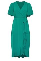YOURS LONDON Curve Blue Ruffle Wrap Dress