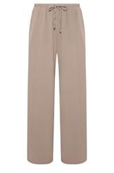 EVANS Curve Mocha Brown Tie Waist Wide Leg Trousers