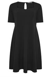 YOURS LONDON Curve Black Panel Skater Dress