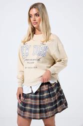 LIMITED COLLECTION Plus Size Black Check Pleated Mini Skirt | Yours Clothing 1