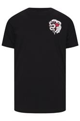 BadRhino Big & Tall Black Extra Long Japanese Animal Graphic T-Shirt