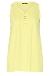 EVANS Curve Yellow Sleeveless Henley Top