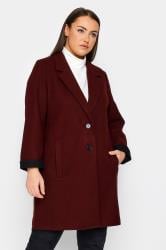 Evans Burgundy Red Formal Coat | Evans 1