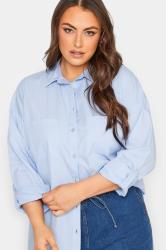 YOURS FOR GOOD Plus Size Blue Oversized Shirt | Yours Clothing 4