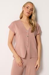 LTS Tall Women's Light Pink Button Knitted Cardigan | Long Tall Sally 3