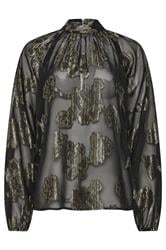 LTS Tall Black Floral Jacquard High Neck Blouse | Long Tall Sally 5