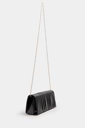 Black Faux Leather Metallic Clutch Bag