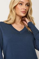 M&Co Navy Blue V-Neck Jumper| M&Co 4