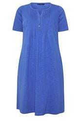 EVANS Curve Blue Henley Cotton Dress