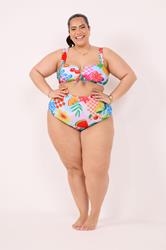 YOURS Plus Size Pink Mixed Tropical Wired Bikini Top | Yours Clothing 1