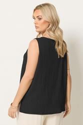 YOURS Plus Size Black Bubble Texture Vest Top | Yours Clothing 2